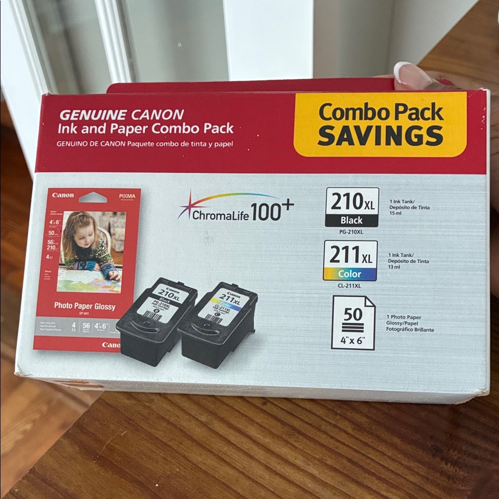 Canon Ink and Photo Paper Combo Pack - Red, White